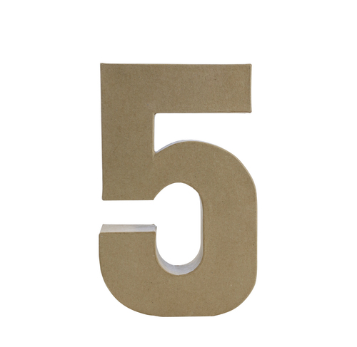 Заготовка из папье-маше Цифра "5" 5*19*30 см, AC425O ТМ "Clairefontaine"