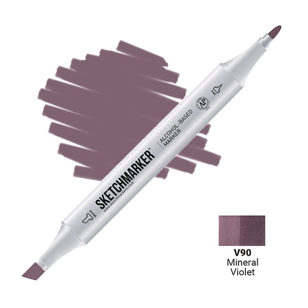 Маркер SKETCHMARKER, 2 пера: долото и тонкое, Mineral Violet - Фиолетовій минерал, SM-V90