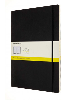 Записник Чорний м`який клітинка, Moleskine Classic, QP642