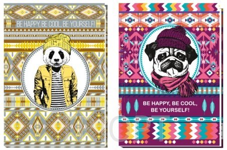 Тетрадь А5 80 л., твердая палитурка, "Hipsters", A5093