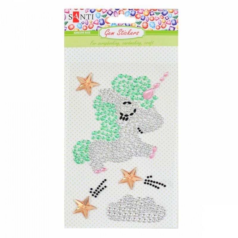 Набор апликаций "Unicorn" из кристаллов, 9,5*15 см, 742537