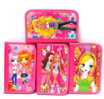 Пенал дв. обьем. односл. c 2 відв."Модницы" mix4 19.5*14*3, 5516-B