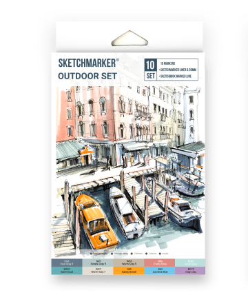 Набор маркеров SketchMarker Outdoor, 10 шт (линер+скетчбук), SM-10OUTD 3