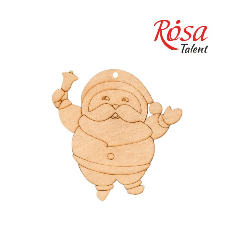 Заготівля Дід Мороз з дзвоником, фанера, 9*9 см, 1шт, Rosa Talent (4)