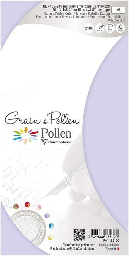 Заготовка д/открыток зернистая Pollen 105*210 мм/210 г, Linen flower/Цветок льна, 13519C