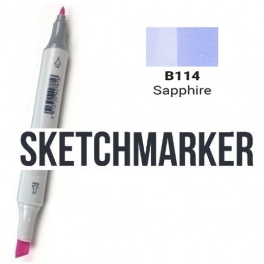 Маркер SKETCHMARKER, 2 пера: долото и тонкое, Sapphire - Сапфир, SM-B114 3