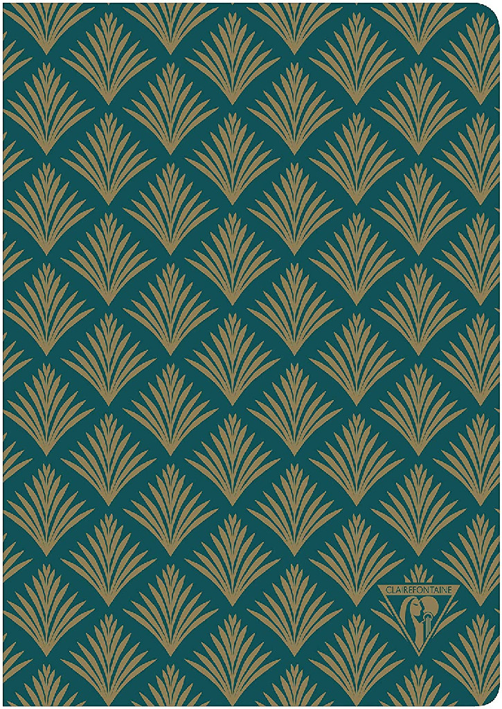 Блокнот А5 48 л. Neo Deco NoteBook, линия, на скобе, бумага слоновая кость, зелёный, 192436C