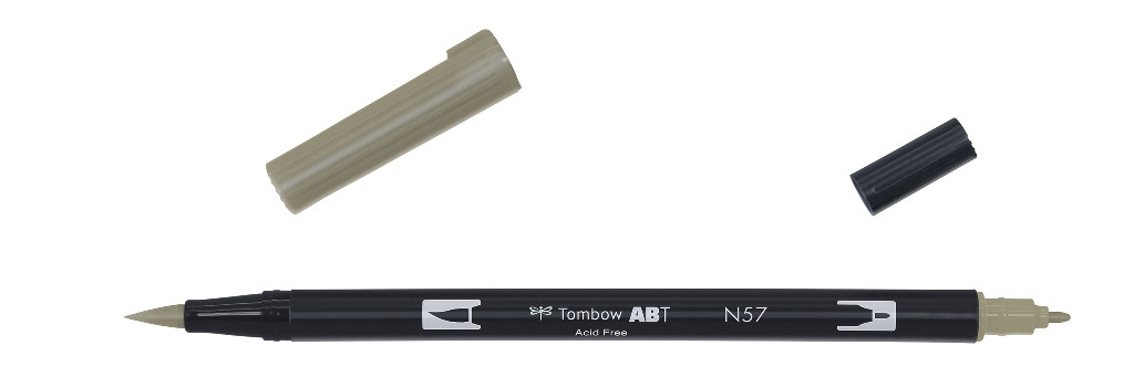 Маркер-блендер двосторонній ABT BrushPen ABT-N57, теплий сірий-5 ТМ "Tombow"