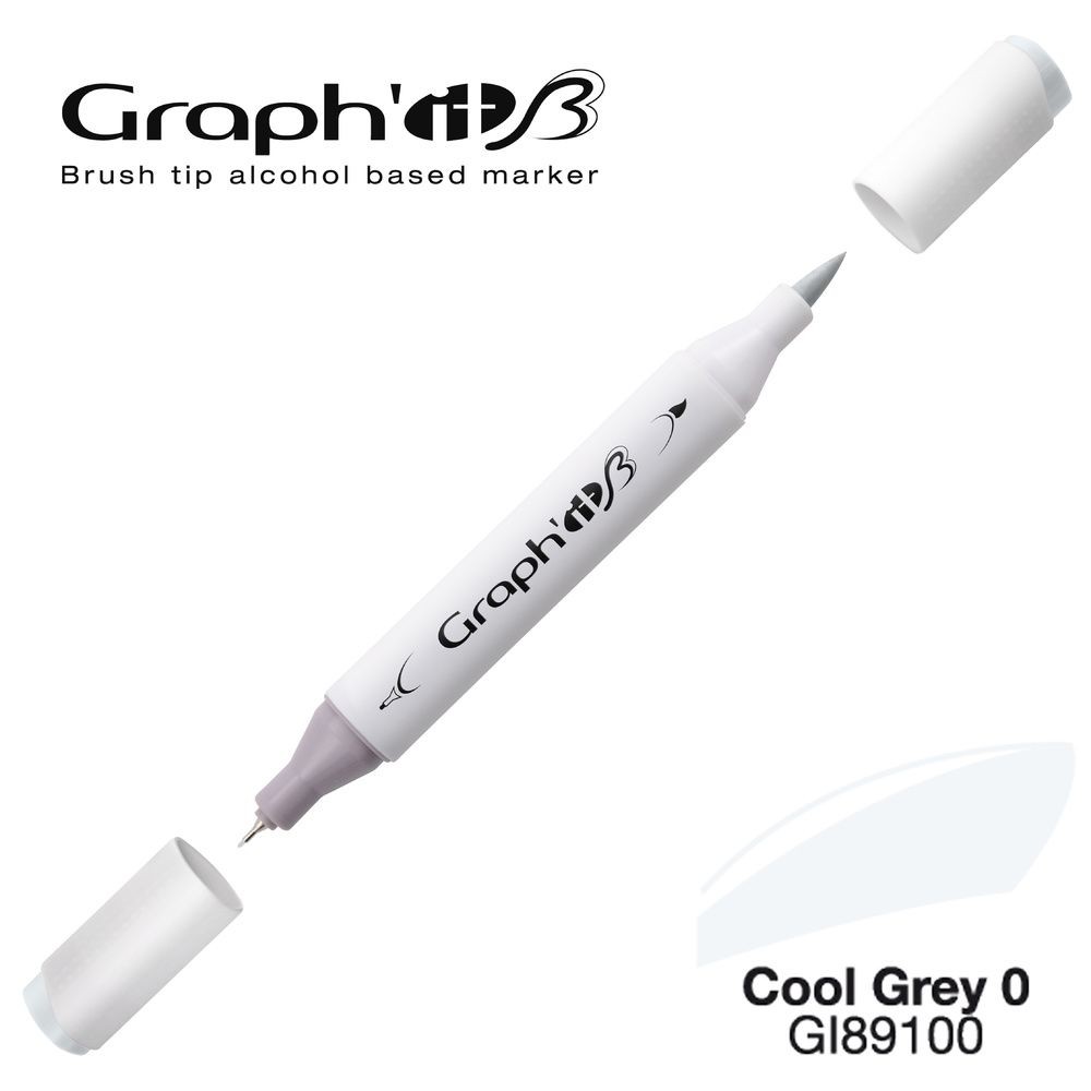 Маркер двосторонній Brushmarker, Холодний сірий (9100), GI89100 Graph`it