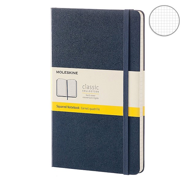 Записник Сапфір  середній клітина, Moleskine Classic, QP061B20F