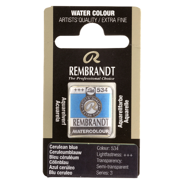 Краска акварельная Rembrandt 534 Церулеум, кювета, Royal Talens