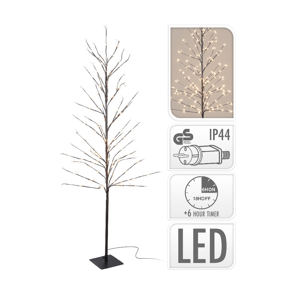 Ялинка декоративна з LED-підсвіткою 150 см/360 мікроламп, коричневий дріт 5 м, AX5306330