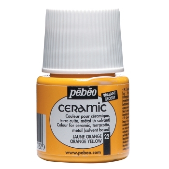 Краска лаковая по стеклу и керамике Ceramic 45 мл, оранжево-жёлтая, 025-022 ТМ "Pebeo"