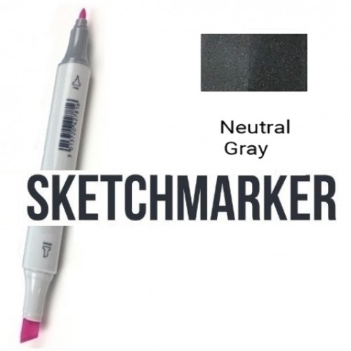 Маркер SKETCHMARKER, 2 пера: долото и тонкое, Neutral Gray 5 - Нейтральный серый 5, SM-NG5 3