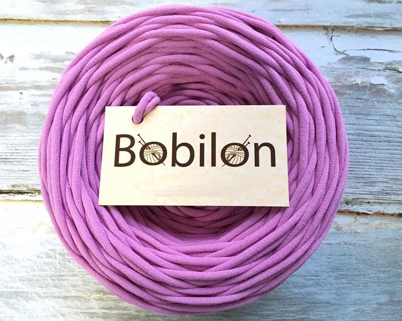 Пряжа трикотажная Bobilon Mini (5-7 мм), пыльная роза