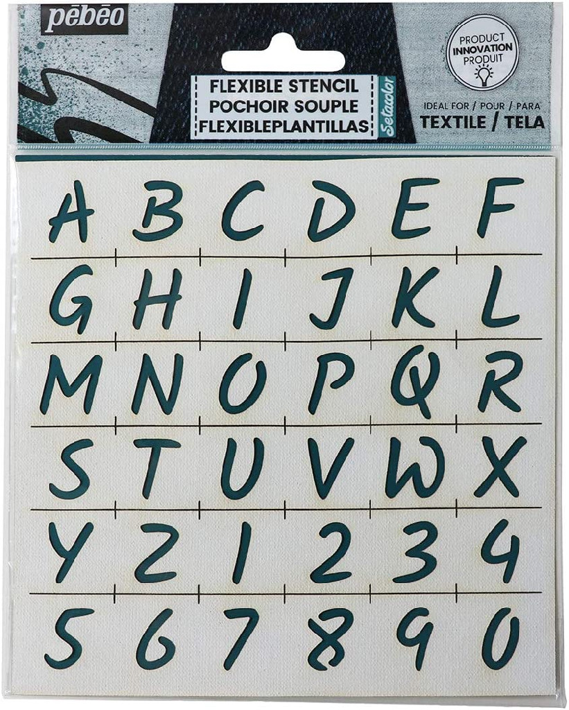 Трафарет гнучкий для тканин 7А "Буквар" 15*15 см, 805704 Pebeo