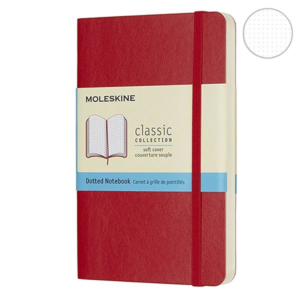 Записник Червоний м’який кишеньк. точка, Moleskine Classic, QP614F2