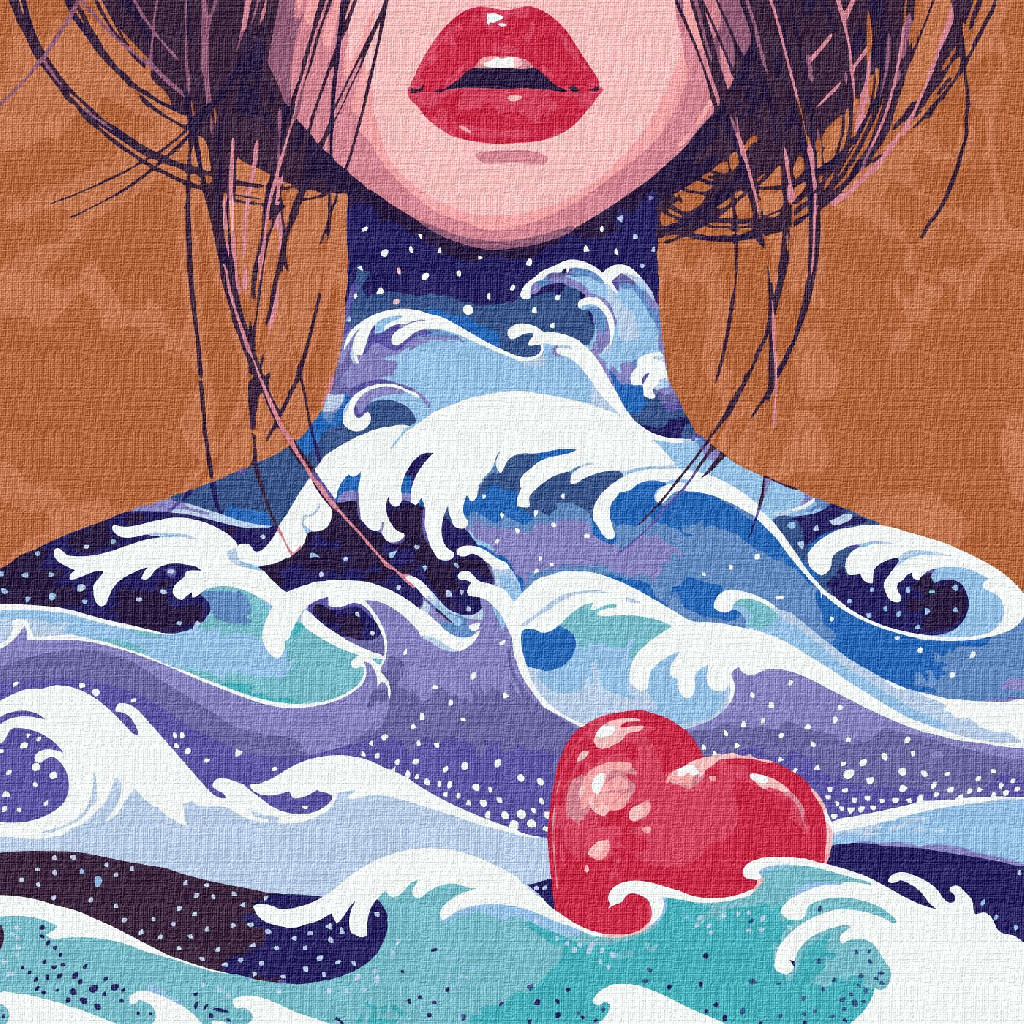 Набір для розпису по номерах 40*40 см "Серце океану ©lesya_nedzelska_art", KHO4951