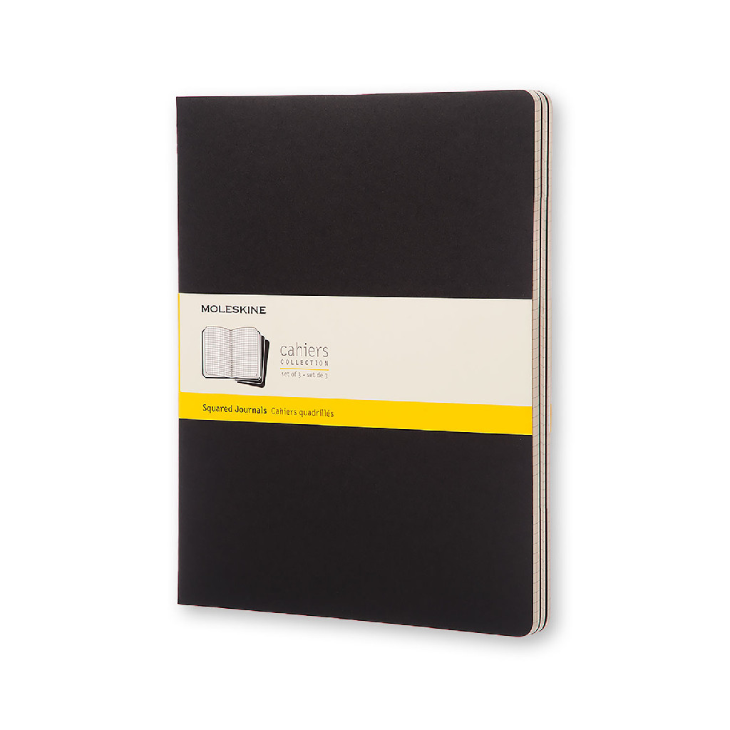 Записник Чорний, клітинка XXL, Moleskine Cahier, QP332