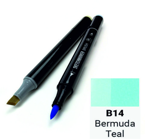 Маркер двосторонній SKETCHMARKER Brush Бермудська бірюза, SMB-B14 3