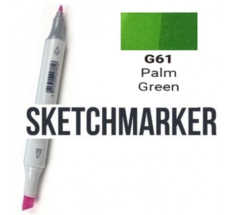 Маркер SKETCHMARKER, 2 пера: долото и тонкое, Palm Green - Зеленая пальма, SM-G61 3