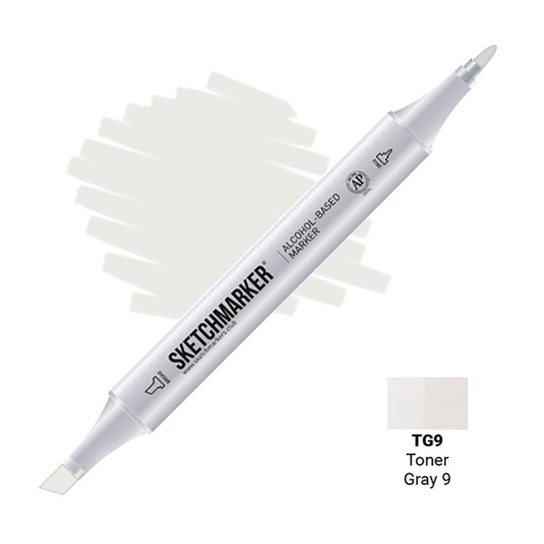 Маркер SKETCHMARKER, 2 пера: долото и тонкое, Toner Gray 9 - Тонированный серый 9, SM-TG9