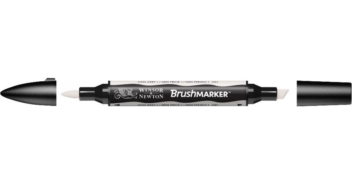 Маркер двосторонній Brushmarker, Сірий холодний 1, 0204161 W&N