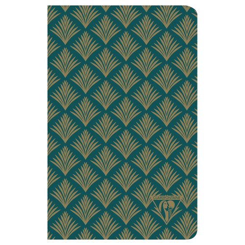 Блокнот 9*14 см 48 арк. Neo Deco NoteBook, лінійка, на скобі, папір сл.кістка, зелений, 192496C