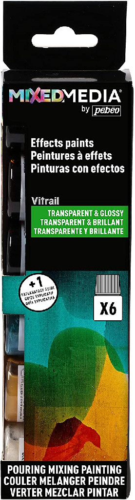 Стартовий набір вітражних фарб Vitrail Mix Media 6 кол.*20 мл, 754502 Pebeo