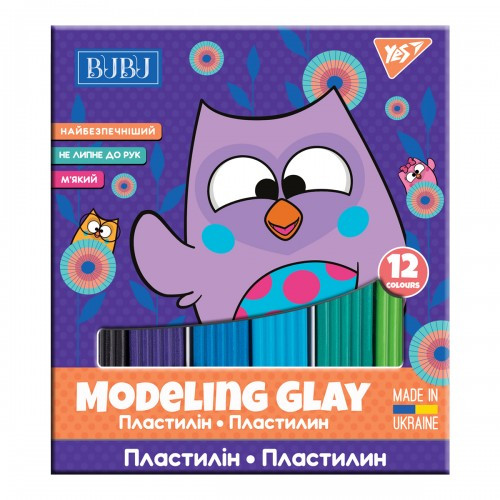 Пластилін 12 кол. "Bubu", 240 г, 540511 Yes
