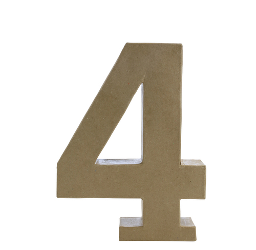 Заготовка из папье-маше Цифра "4" 5*23*30 см, AC424O ТМ "Clairefontaine"