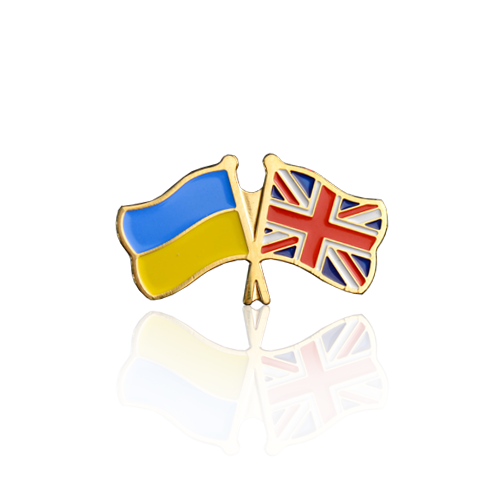 Значок "Прапор Україна-Британія", 25*15 мм, арт. 050