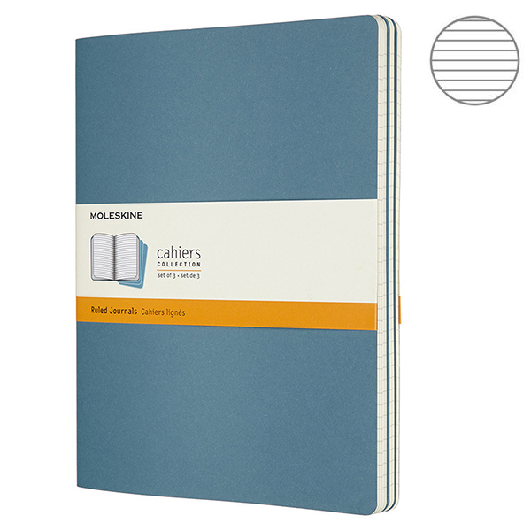 Записник Блакитний Жвавий великий лінійка, Moleskine Cahier, CH021B44