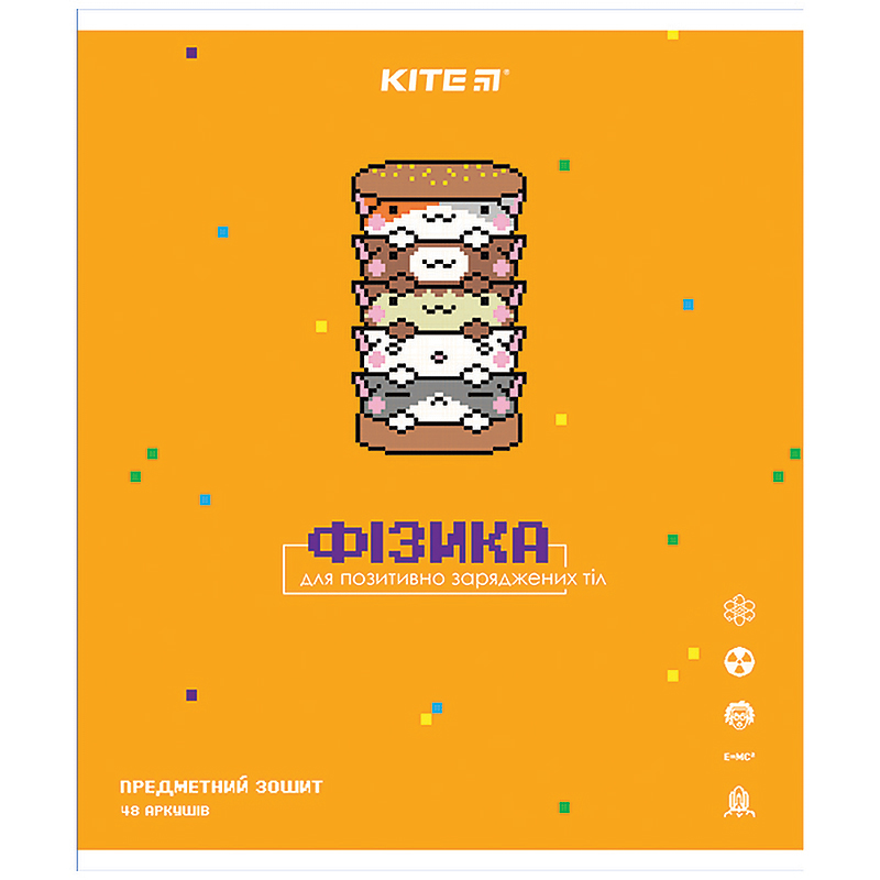 Зошит 48  кл, Предметка - Фізіка, гібр лак з УФ, Pixel, K21-240-15