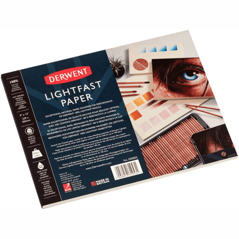 Склейка для рисунку Lightfast 17,78*25,4см, 300г/м2, 20л., Derwent