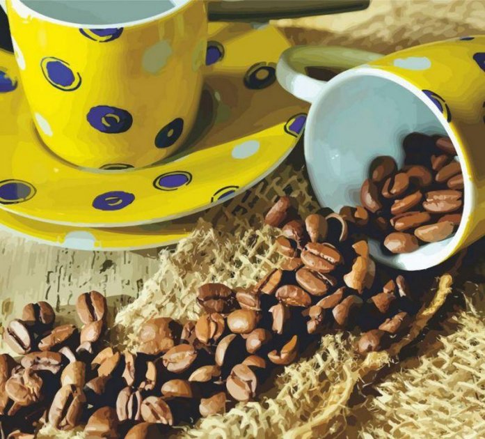 Набір-стандарт, картина за номерами "Кавові зерна" 35*45 см, Rosa Start