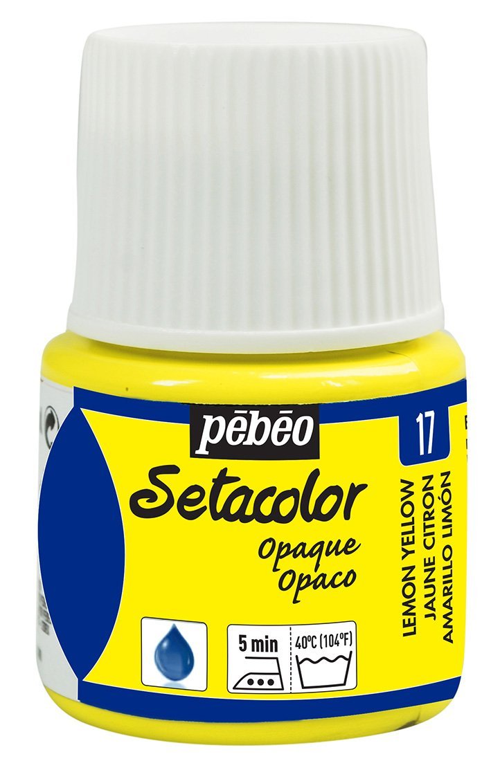 Фарба для світлих тканин Setacolor 45 мл непрозора, лимонна жовта, 295-017 Pebeo
