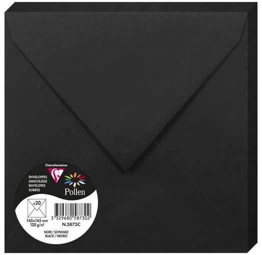 Конверт декоративний Pollen 165*165 мм (120 г), Black/Чорний, 5873C 