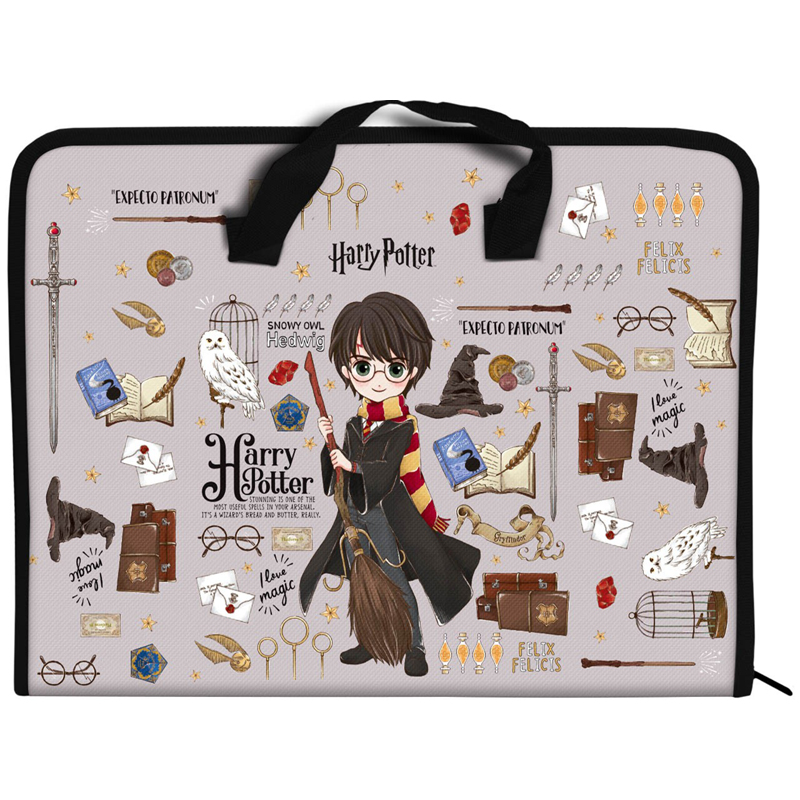 Папка-портфель на молнии, 1 отдел., A4, Harry Potter, HP23-202