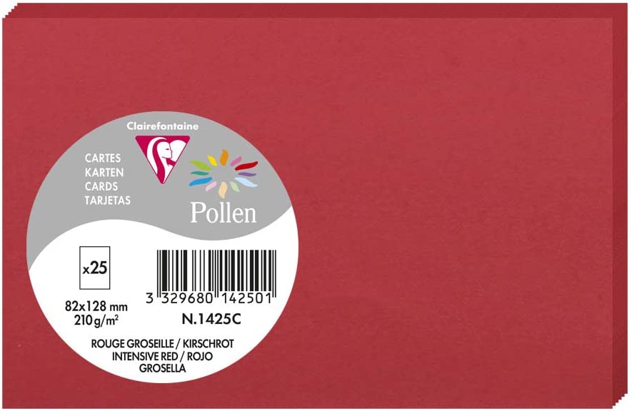 Заготовка для открыток Pollen 82*128 мм/210 г, Int.red/Инт.красный, 1425C 
