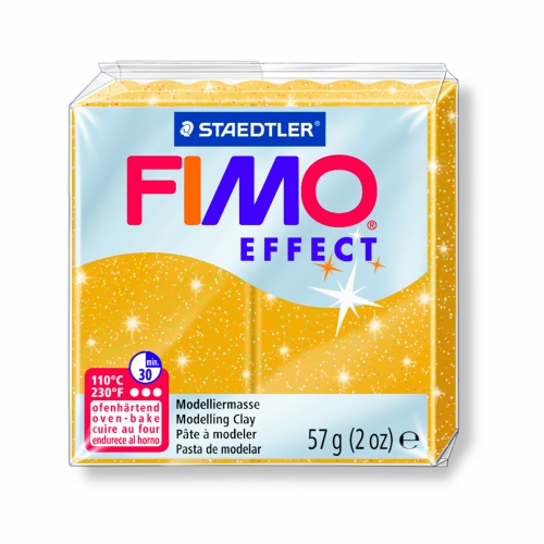 Пластика Effect, Золото с блестками, 57г, Fimo