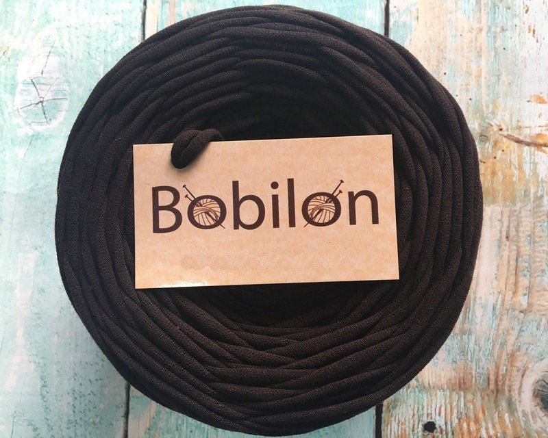 Пряжа трикотажная Bobilon Mini (5-7 мм), шоколад