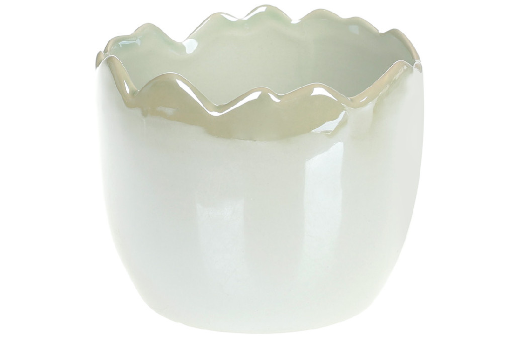 Кашпо декоративне 12 см, м`ятний перламутр, 739-705