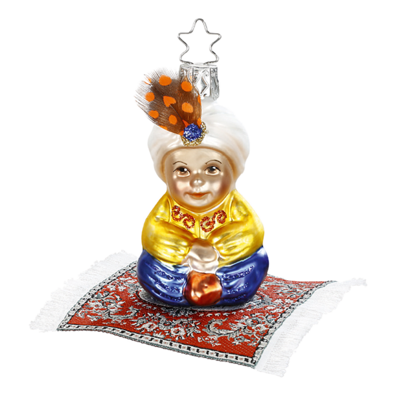 Ёлочное украшение Маленький маг 7,1 см, сине-золотой, 10050S018