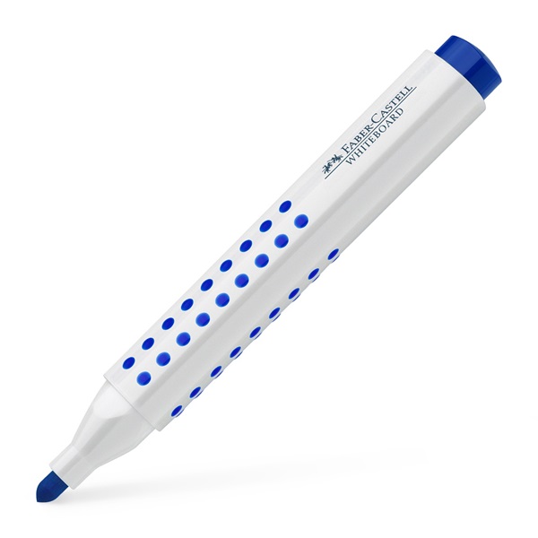Маркер текстовый Grip синий трехгранный для доски, 158351, Faber-Castell