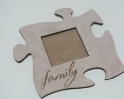 Заготовка деревянная Фоторамка "Пазл Family", Ф25