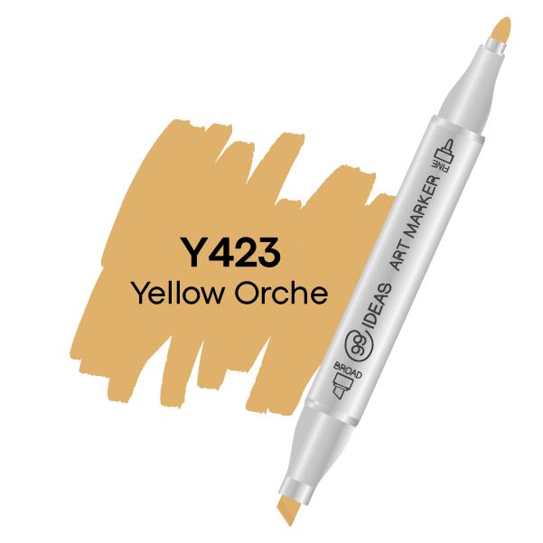Маркер двосторонній Жовта охра, Y423, 99IDEAS