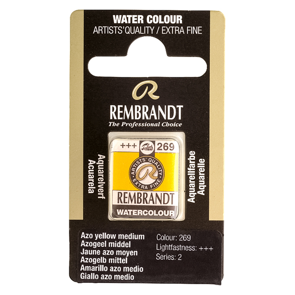Краска акварельная Rembrandt 269 AZO Желтый средний, кювета, Royal Talens