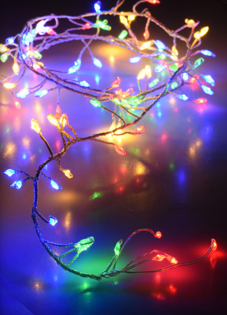 Гирлянда из LED-микроламп цветных, 480 шт., Серебряная проволока 5 м, AX8717440