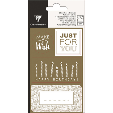 Наклейки декоративные 7,5*12 см, 16 шт. (4 л.), золотой, 617033C